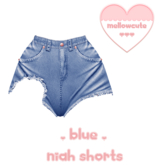 mellowcute-niah shorts-blue