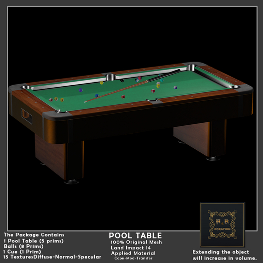 H&R Pool Table FULL PERM Pack (wear)