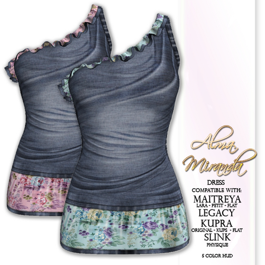.: AlmaMiranda :. Denim & Roses Frills Dress