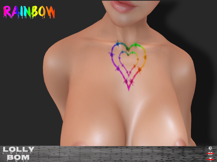 LOLLY's BOM things... [tattoo] RAINBOW - Hearts & Wounds (Chest)