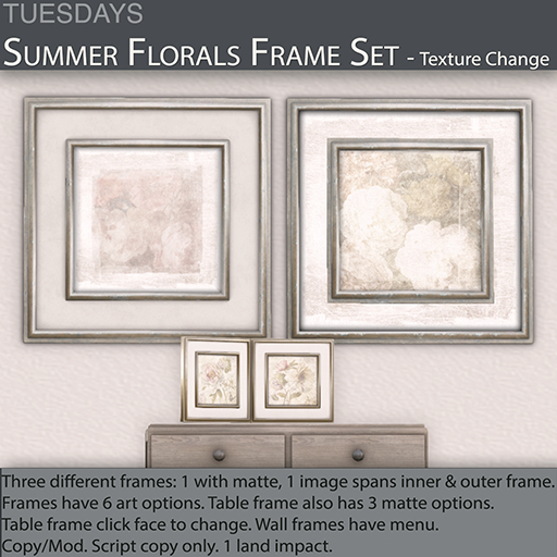 Tuesdays Summer Florals Frames