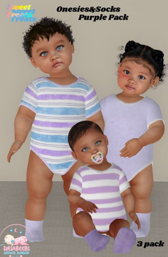 Sweet Treats- Onesie 3 pck -Purple-box