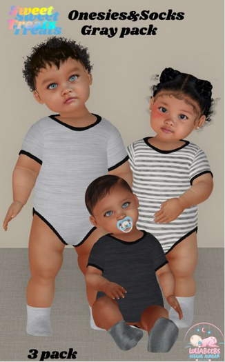 Sweet Treats- Onesie 3 pck -Grays-box