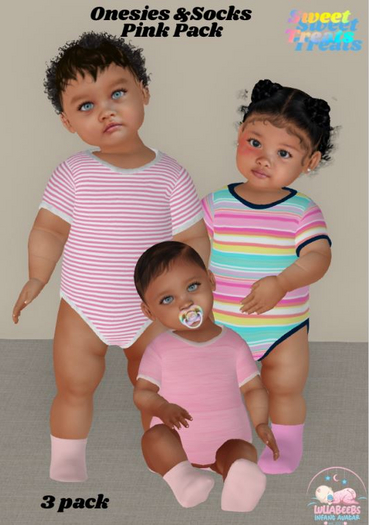 Sweet Treats- Onesie 3 pck - pink-box