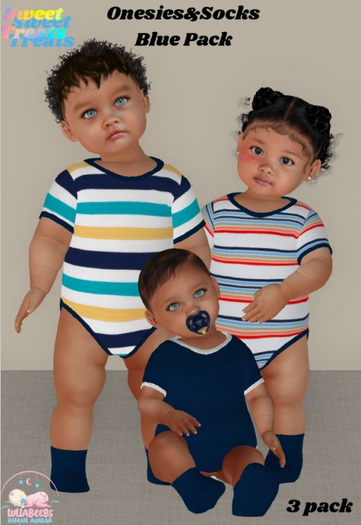 Sweet Treats- Onesie 3 pck - Blue-box