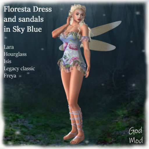 God Mod Floresta Dress Sky 