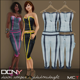 DCNY Denim Romper in Faded Wash/Midnight