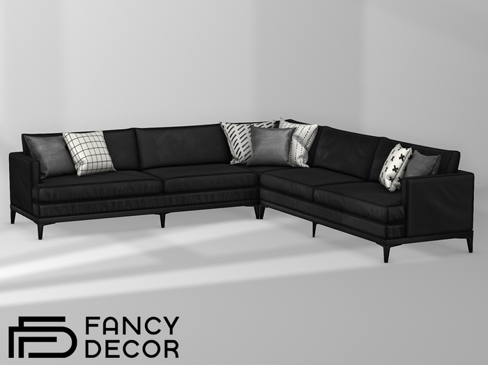 Fancy Decor: Lewis Sectional Sofa - black (PG)