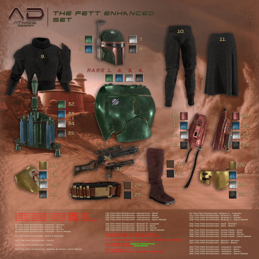 [AD] - RARE - The Fett - CHESTPLATE - Blue - LEGACY