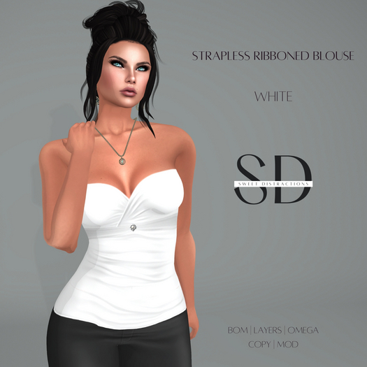 S/D Strapless Ribboned Blouse - White (BOM, Classic, Omega)