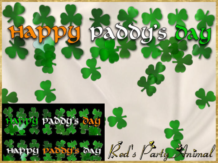 St Patrick's Day color changing  Animated sign  / with falling clovers 