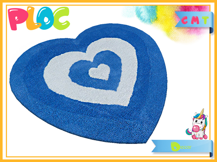:::PLOC::: Rug Heart Blue