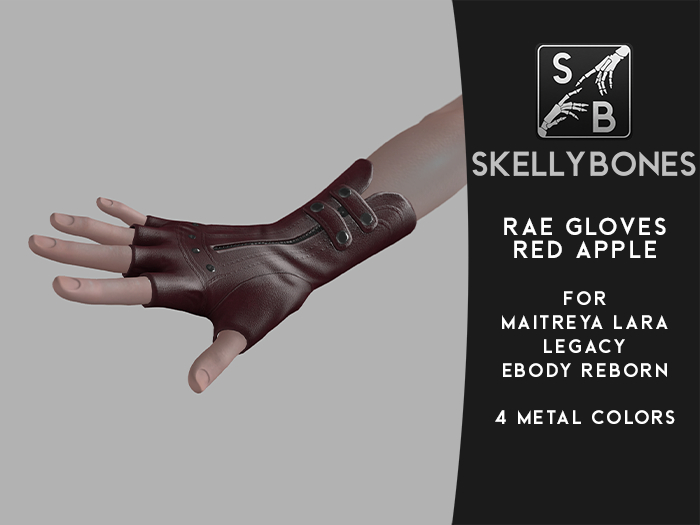 Skellybones -- Rae Gloves - Red Apple
