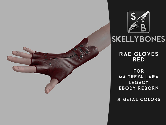 Skellybones -- Rae Gloves - Red