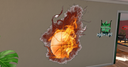 Wall- Basketball on fire