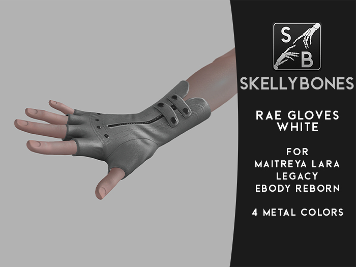 Skellybones -- Rae Gloves - White