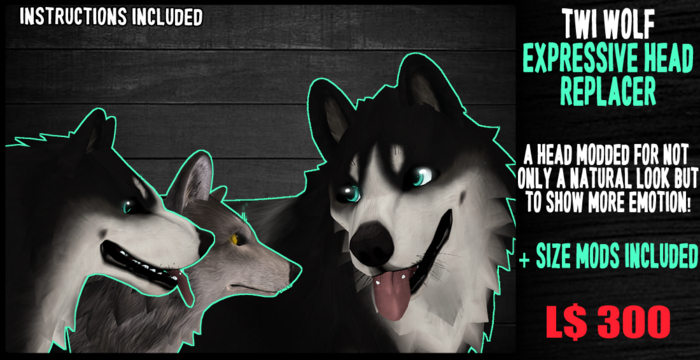 {WD} TWI WOLF :: STYLIZED / EXPRESSIVE HEAD MOD REPLACER
