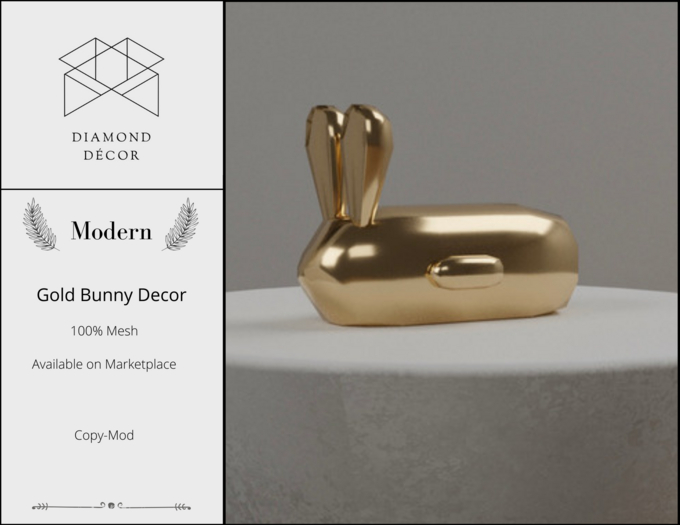 [DD] Gold Bunny Decor