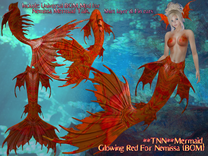 **TNN**Mermaid =Glowing Red= for Nemissa {BOM}