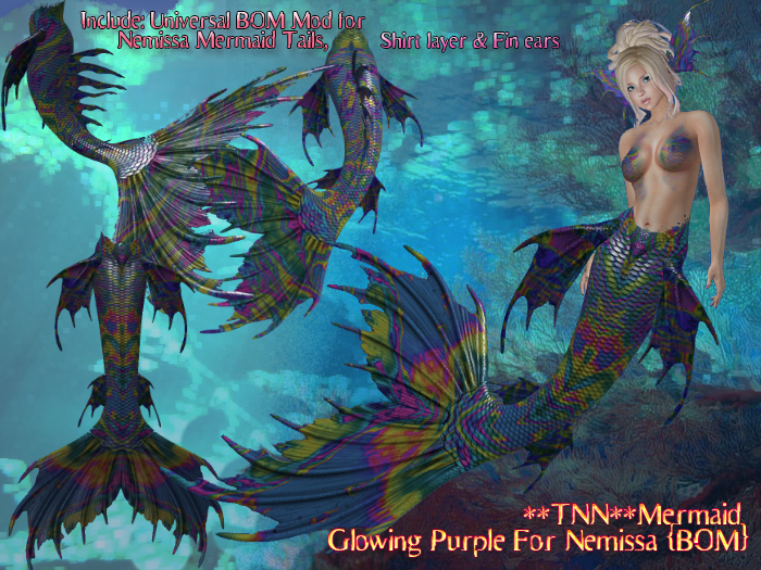 **TNN**Mermaid =Glowing Purple= for Nemissa {BOM}