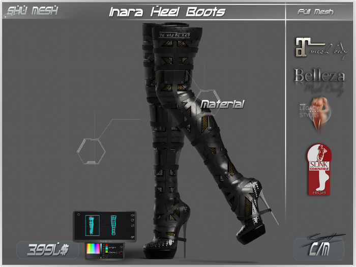 Inara Heel Boots  -Shu Mesh-Update 2022/06