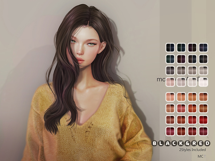 Second Life Marketplace - [monso] Mabel Hair /Black & Red