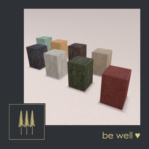NEW ➛ Kubiske Marble Block Tables (Set of 8), Unique Solid Marble Side Tables in 8 Colors - Mesh C/M (Wear to Unpack)