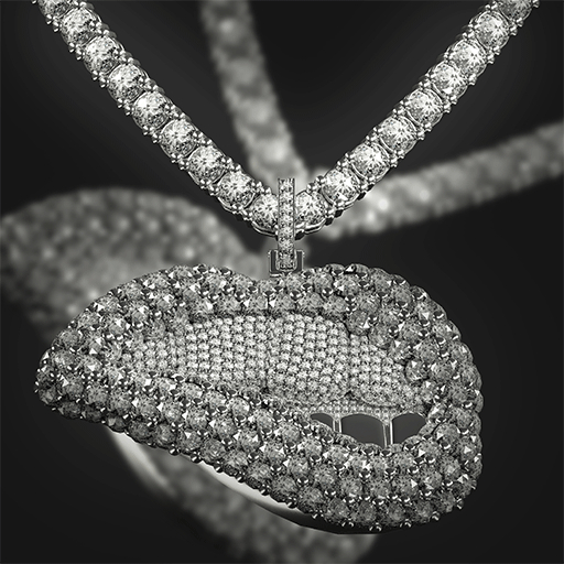 Faygo Lip Pendant Silver