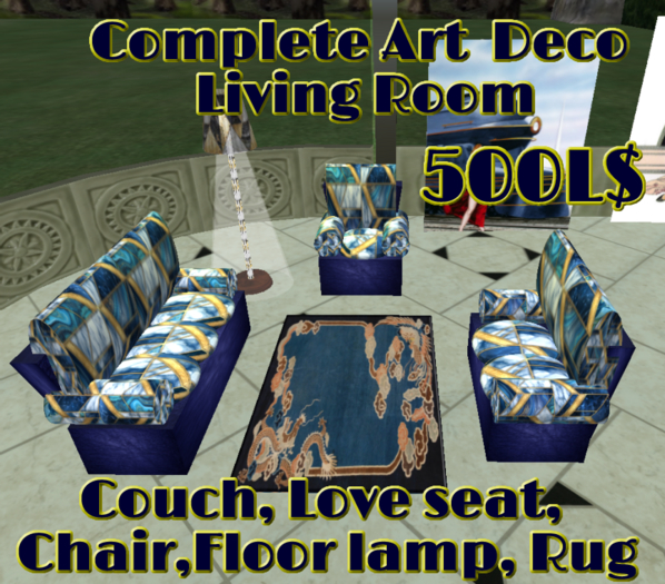 Deco Blue Leather  Chair