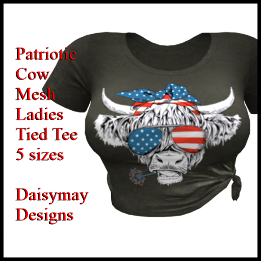 DMD- Tied Tee Patriotic Cow Box