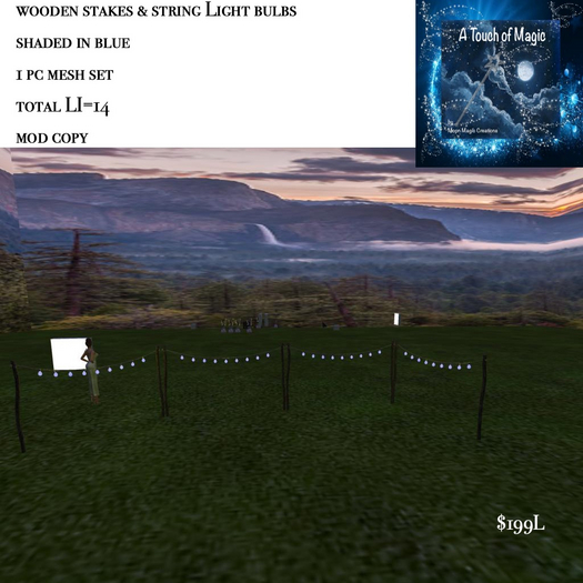 Wooden stakes & string Bulb lights-Box LI=14