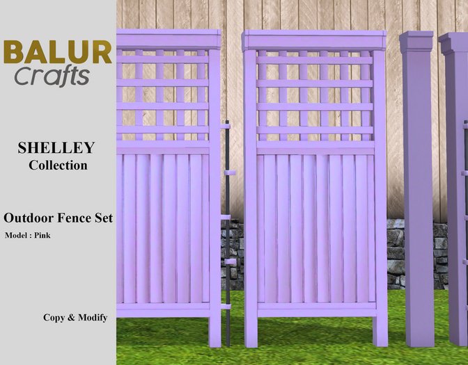 Balur Crafts - Shelley Modular Outdoor Fence - Pink
