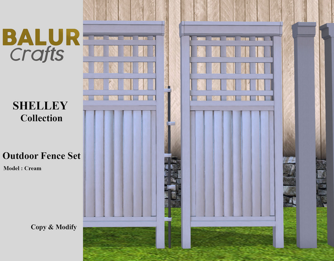 Balur Crafts - Shelley Modular Outdoor Fence - Cream
