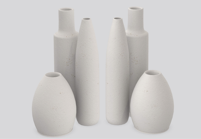 Dahlia - Raine - White Stone Vase Clutter 