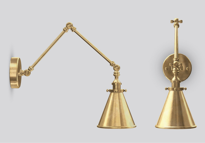 Dahlia - Raine - Swing Arm Light Sconce - Gold 