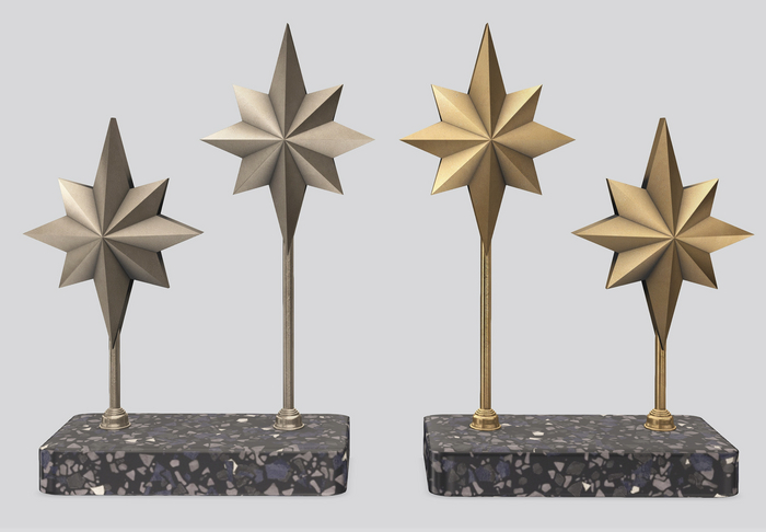 Dahlia - Raine - Northstar Shelf Decor - Silver & Gold