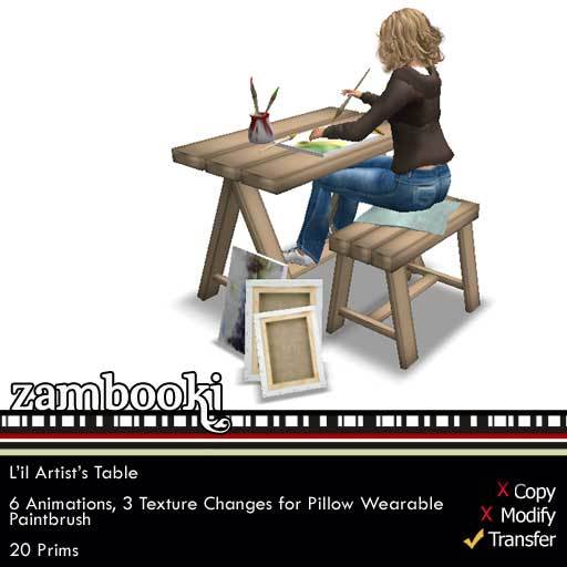 Zambooki Artists Painting Table w Animations