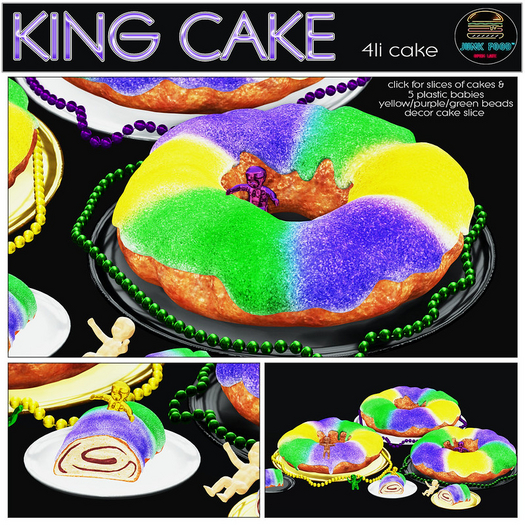 Second Life Marketplace Junk Food King Cake (Gold Tray)