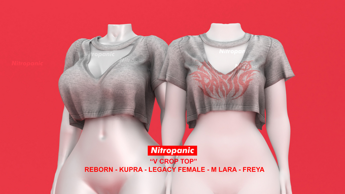 NitroPanic_V Crop Top GREY
