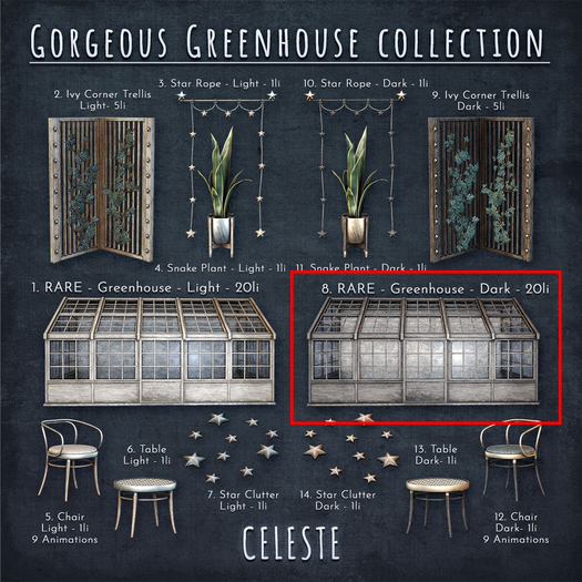 8. CELESTE - Greenhouse - Dark - RARE
