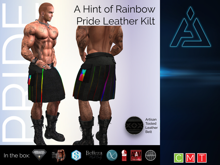 [AlphaJock] Rainbow Leather Kilt