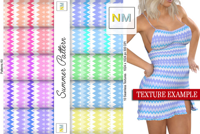 Summer Pattern Patterns Kit 10 Seamless Textures NM