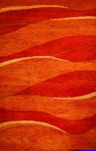 Orange Waves Rug