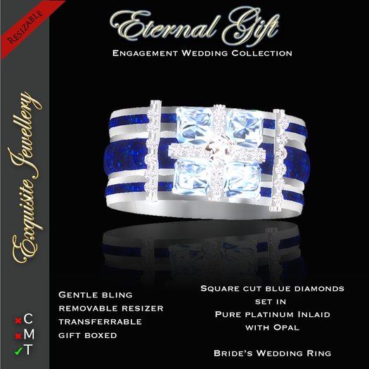 Exquisite Eternal Gift Platinum Wedding Ring V2