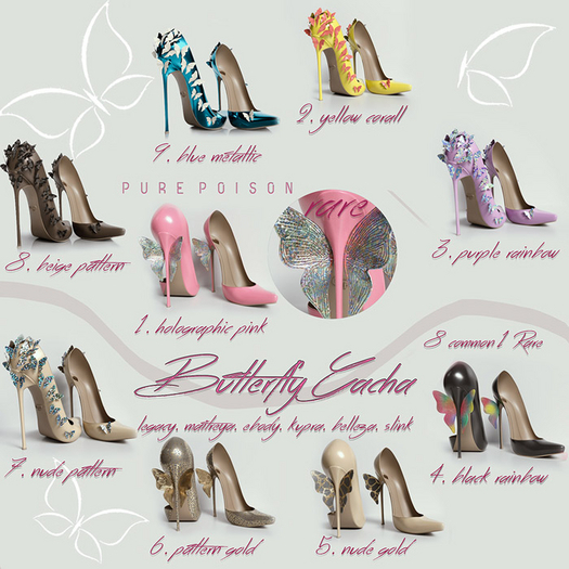 1. Pure Poison -Butterfly Pumps -Ebody - Holographic Pink RARE