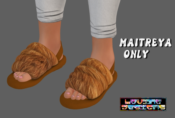 LD~Orange Fur Fuzzie Slippers