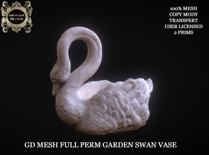 GD MESH FULL PERM GARDEN SWAN VASE
