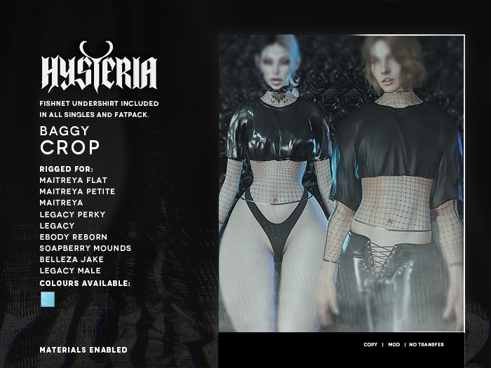 H! Baggy Crop + Undershirt [BLUE]