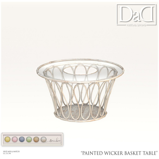 DaD - Painted wicker Basket Table