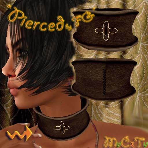 *FG* Brown Leather Choker 